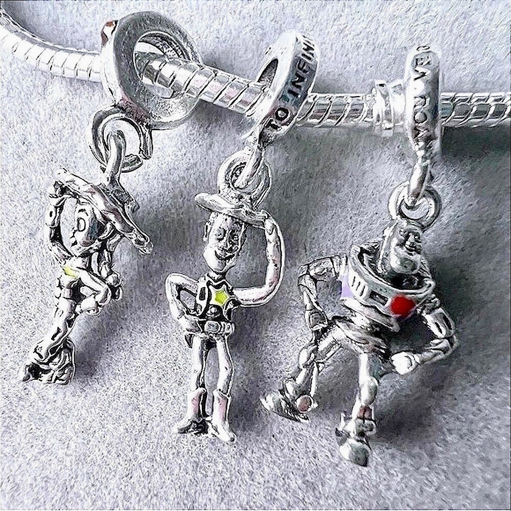 Silver Disney Toy Story Woody Buzz Lightyear Jessie European Charm fits PANDORA